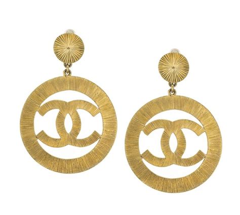 are chanel earrings gold|vintage gold chanel earrings.